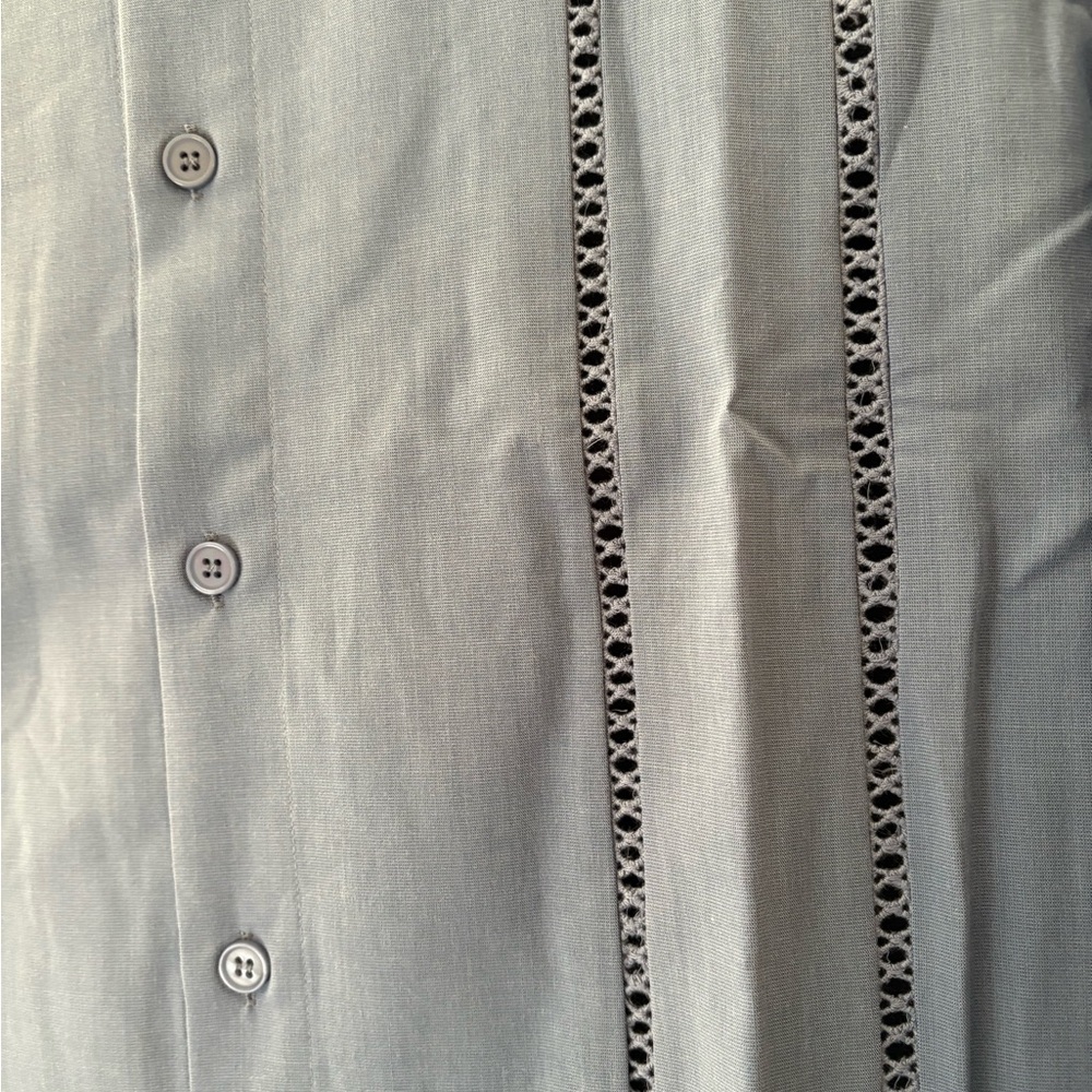 Casual Blue Button Down Shirt, new size large - Picture 4 of 6